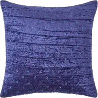 Homescapes Luxe nachtblauw geplet fluwelen kussenhoes 55 x 55 cm