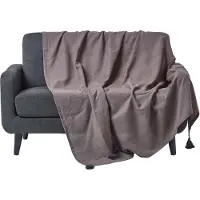Homescapes Rajput sprei, 100% katoen, grijs, 255 x 360 cm