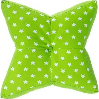 Homescapes kindervloerkussen ster groen 100% katoen met polyester vulling groen