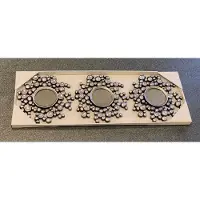 Impuls Set van 3 ronde wandspiegels - zilver met steentjes - dia 25 x 2 cm - Wanddecoratie - Woonaacessoires