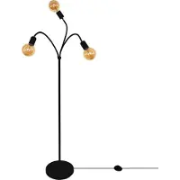 Trango 3-vlam 1531A-SD vloerlamp antraciet-mat *EARTH* incl. 3x 4W 3-traps dimbare E27 LED lamp 2500K goud-warm wit ca. H1550mm 3 lamparmen draaibare vloerlamp, kantoorlamp