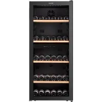 CAVISS C2120CBEG - Vrijstaande Wijnkoelkast - 2 Temperatuurzones - 120 Flessen - 265 L - H 141.5 cm - Zwart