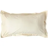 Homescapes Kussensloop 50x90 cm met Rand (Oxford) – Crème – 100% Egyptisch Perkal Katoen – 200 TC