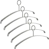 Sotech 5s Kleerhanger echt geborsteld roestvrij staal 455 x 20 x 185 mm met gesloten oog voor kleerhanger Hanger voor hal kapstok