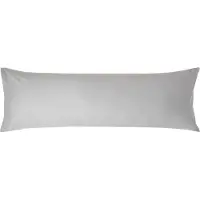 Homescapes Kussensloop 50x140 cm voor Lichaamskussen – Zilvergrijs – 100% Egyptisch Perkal Katoen – 200 TC
