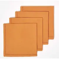 Homescapes katoenen servetten, set van 4, terracotta