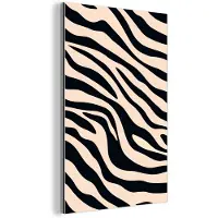 MuchoWow Aluminium schilderij 120x180 cm - Wanddecoratie metaal - Zebraprint - Dynamisch - Roze - Metalen muurdecoratie woonkamer - Decoratie industrieel - Foto op dibond - Industriële accessoires slaapkamer