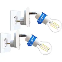 Trango Set van 2 11-261 LED stekkerverlichting incl. 1x 3000K warm witte E27 LED lamp in wit mat *ANNA* Wandlamp, leeslamp, keukenlamp, nachtlampje, wandlamp, keukenlamp, stekkerlamp