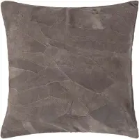 Homescapes Patchwork leren kussen grijs, 45x45 cm