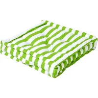 Homescapes zitkussen brede strepen groen 40 x 40 x 10 cm