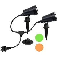 Trango 2-vlam 3077 spot IP44 buitenlamp *SOPHIA* incl. 2x 3 Watt GU10 LED lamp – 3000K warm wit & 2 meter voedingskabel als vijverspot, tuinlamp, buitenlamp, padverlichting