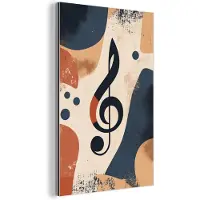 MuchoWow Aluminium schilderij 100x150 cm - Wanddecoratie metaal - Sleutel - G - Abstract - Beige - Metalen muurdecoratie woonkamer - Decoratie industrieel - Foto op dibond - Industriële accessoires slaapkamer