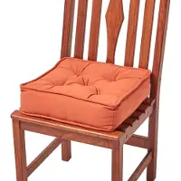 Homescapes zitkussen terracotta - zitverhoger/stoelkussen 40 x 40 cm met katoenen hoes
