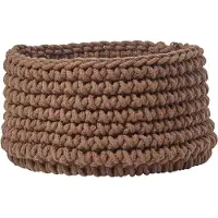 Homescapes Gebreide opbergmand, 100% katoen bruin - 37 x 21 cm
