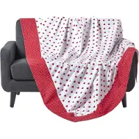 Homescapes Rood Hart Patroon Plaid 150 x 200 cm