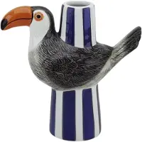 House Vitamin Vase toucan violet/grey/orange 16,5x7,5x16cm