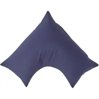 Homescapes Percale Katoen V-Kussensloop - Marineblauw - 100% Egyptisch Katoen - 200TC - 38 x 76 cm