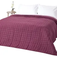 Homescapes 100% katoenen gewatteerde sprei, paars/lila, 200 x 200 cm