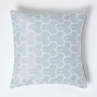 Homescapes Blauwe geometrische kussenhoes 45 x 45 cm