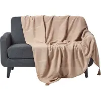 Homescapes Rajput sprei, 100% katoen, beige, 225 x 255 cm