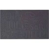 Homescapes - Zwarte PVC deurmat Hallo Dik - duurzaam - antislip