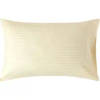 Homescapes Satijn Streep Katoen Kussensloop 50x75 cm – Geel – 100% Egyptisch Katoen – Draaddichtheid 330