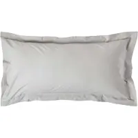 Homescapes Kussensloop 50x90 cm met Rand (Oxford) – Zilvergrijs – 100% Egyptisch Perkal Katoen – 200 TC