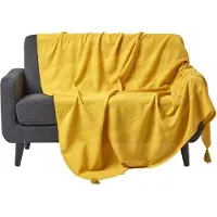 Homescapes Rajput sprei, 100% katoen, geel, 225 x 255 cm