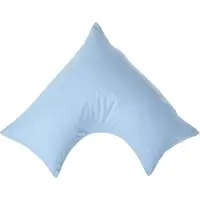 Homescapes Percale Katoen V-Kussensloop - Lichtblauw - 100% Egyptisch Katoen - 200TC - 38 x 76 cm