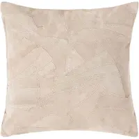 Homescapes patchwork leren kussen crème-beige, 45x45 cm