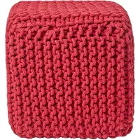 Homescapes Gebreide zitkubus 100% katoen, rood
