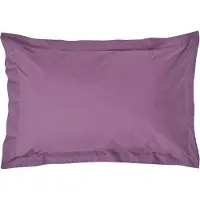 Homescapes Kussensloop 50x75 cm met Rand (Oxford) – Paars – 100% Egyptisch Perkal Katoen – 200 TC
