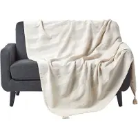 Homescapes Rajput sprei, 100% katoen, naturel, 150 x 200 cm