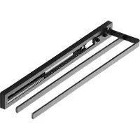 Sotech handdoekrek STYLE 2-armig zwart 415 mm verlenging 300 mm Handdoekrek voor zijdelingse montage op wastafel in badkamer en keuken