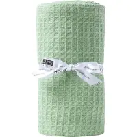 Homescapes - Wafel babydeken - 100% biologisch katoen - pastelgroen - 90x110 cm