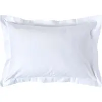 Homescapes Luxe Satijn Kussensloop 50x75 cm met Sierrand – Wit – 100% Egyptisch Katoen – Draaddichtheid 1000