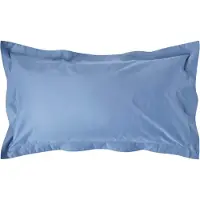 Homescapes Luxe Satijn Kussensloop 50x90 cm met Sierrand – Staalblauw – 100% Egyptisch Katoen – Draaddichtheid 1000