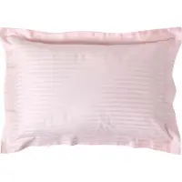 Homescapes Satijn Streep Katoen Kussensloop 50x75 cm met Sierrand – Roze – 100% Egyptisch Katoen Satijn – Draaddichtheid 330
