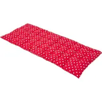 Homescapes Tuinbank Kussen – Rood met Witte Stippen – 2 Zitter Zitkussen – 108x42 cm – Katoen – Wasbaar – voor Buitengebruik