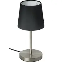 Trango Bedlampje 2017-07B *BLACKY* Tafellamp met stoffen kap in zwart incl. 1x E14 lamphouder, lamp, vensterbank, tafellamp, bedlampje voor slaapkamer