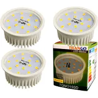 Trango Set van 3 MO15SD*3 Ultra Flat 5Watt 3 Niveaus Dimbare LED Module 3000K Warm Wit voor Vervanging GU10 & MR16 Halogeenlampen, voor inbouwspots, plafondspots, inbouwspots, plafondspots, spots
