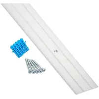 Sotech 1 stuk Overgangsrail Cross van aluminium zilver geanodiseerd 1000 x 37 x 2 mm Overgangsprofiel geperforeerd incl. bevestigingsset Vloerprofiel