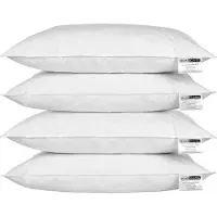 Homescapes Kussen set van 4, veren kussens 50x75 cm met 100% veren vulling