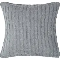 Homescapes kabelgebreide kussenhoes in grijs, 100% katoen, 45 x 45 cm