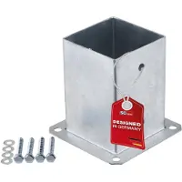Sotech grondanker voor vastschroeven vierkant 100 x 100 mm, 152 mm hoogte, thermisch verzinkt staal, paalsteun voor vierkant hout - ideaal voor tuin of terras