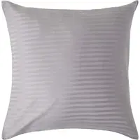 Homescapes Satijn Streep Katoen Kussensloop 60x60 cm – Zilvergrijs – 100% Egyptisch Katoen – Draaddichtheid 330