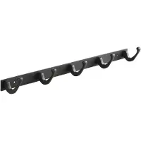 Sotech Blackline FORTE-haakrail 450 mm met 5 haken zwart gepoedercoat Wandkapstok Kapstokhaken