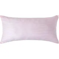 Homescapes Satijn Streep Katoen Kussensloop 40x80 cm – Roze – 100% Egyptisch Katoen – Draaddichtheid 330
