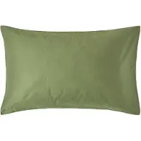 Homescapes Biologisch Kussensloop 50x75 cm – Mosgroen – 100% Egyptisch Katoen Satijn – Draaddichtheid 400