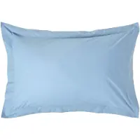 Homescapes Kussensloop 50x75 cm met Rand (Oxford) – Blauw – 100% Egyptisch Perkal Katoen – 200 TC